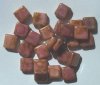 25 9mm Flat Square Opaque Pink with Golden Lustre
